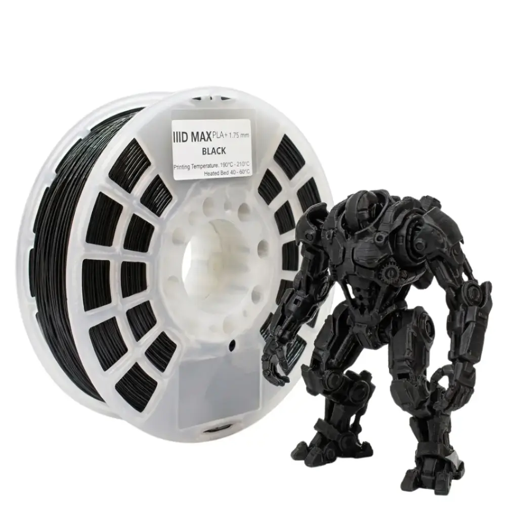 Filamento PLA IIID MAX Negro Black 1.75 mm para Impresión 3D