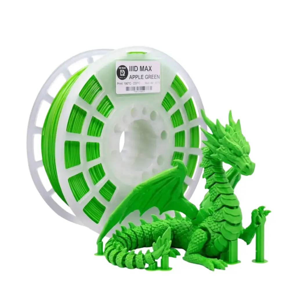 Filamento PLA IIID MAX color verde manzana Apple Green 1.75 mm para impresión 3D