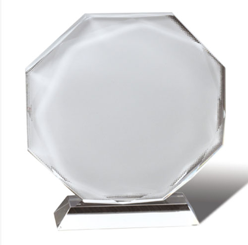 Reconocimiento de Vidrio para Sublimación Octagonal 150 × 150 × 15 mm | Placa de Cristal Personalizable