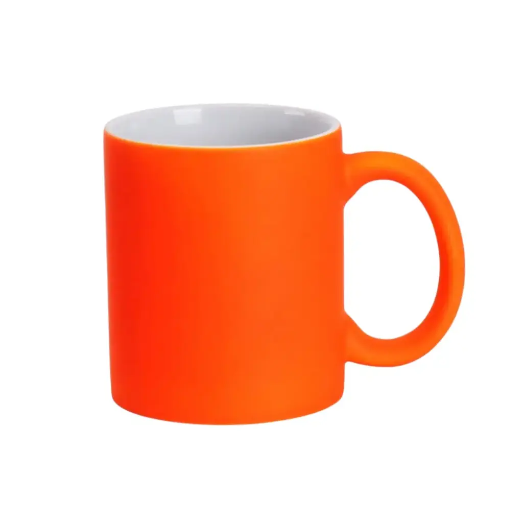Taza de neón de cerámica de 11 oz, naranja