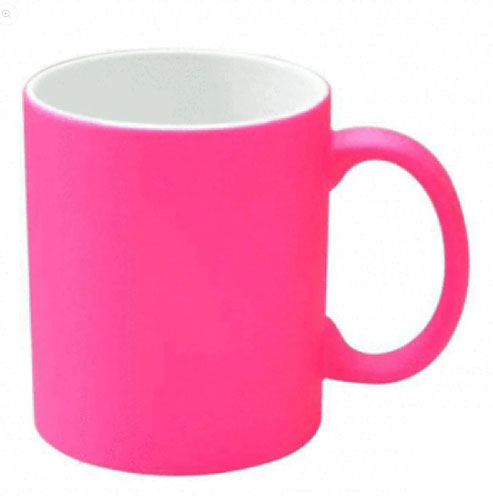 Taza Color Neón de Cerámica (11 oz), Rosa