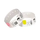 Brazalete Blanco..Polipropileno Brazalete Cartucho , térmica directa ,..1 " X 6 " , perforado , 300 brazaletes por cartucho