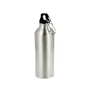 Bote de Aluminio para Sublimar McKAKO 400 ml con Mosquetón (Plateado)