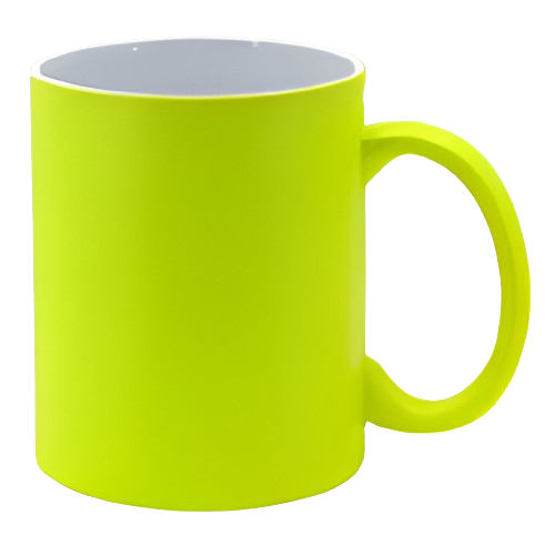 [SFS-MG78-Y] Taza Color Neón de Cerámica (11 oz), Amarilla