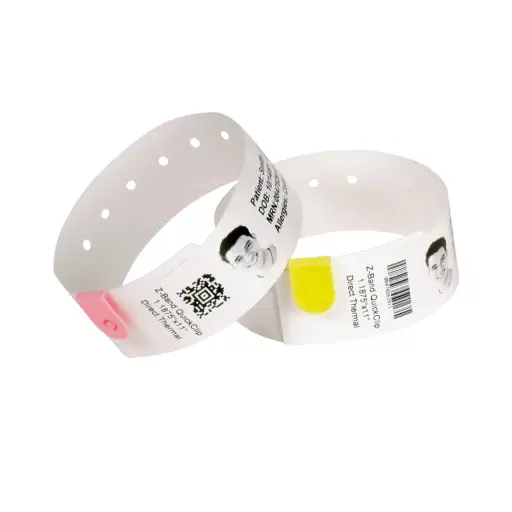 [10015358K] Brazalete Blanco..Polipropileno Brazalete Cartucho , térmica directa ,..1 " X 6 " , perforado , 300 brazaletes por cartucho