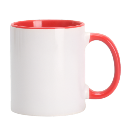[1000205] Taza de Cerámica para Sublimar Bicolor 11 oz (Fondo y Asa Roja) McKAKO