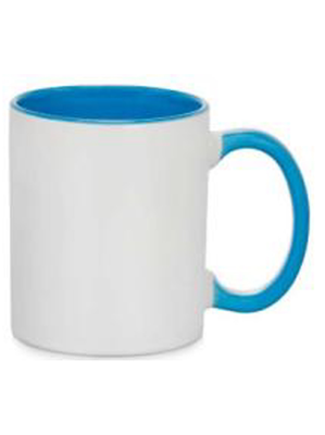 1000212 11oz. Inner & Handle Color Polymer Mug,Light Blue